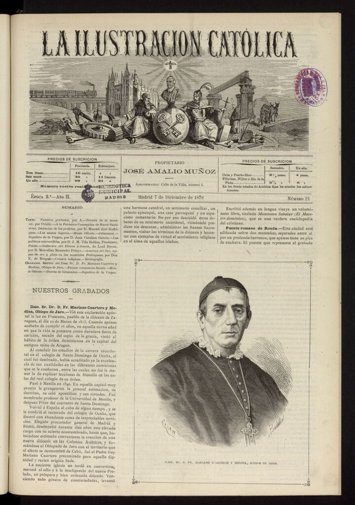 Miniatura de La Ilustración Católica del 7 de diciembre de 1878