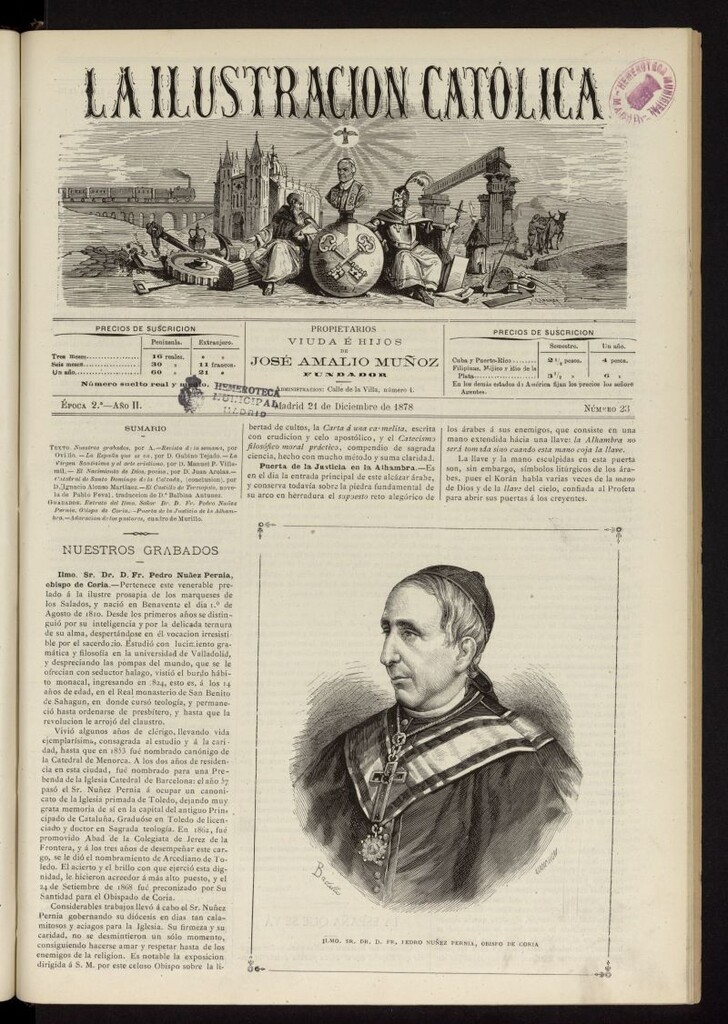 Miniatura de La Ilustración Católica del 21 de diciembre de 1878