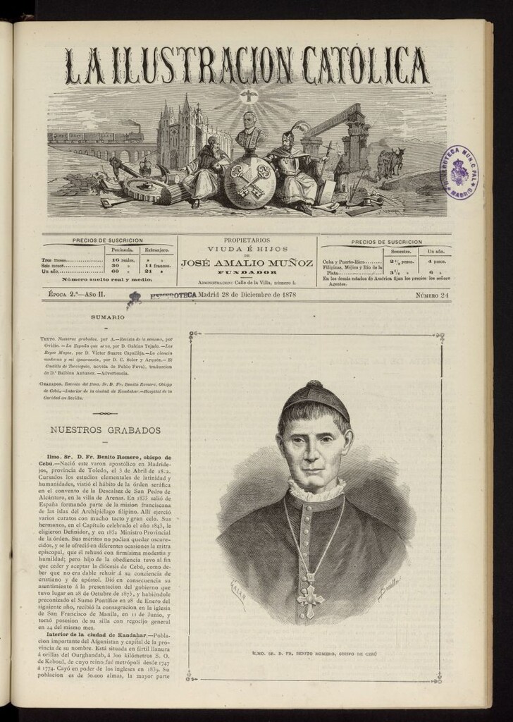 Miniatura de La Ilustración Católica del 28 de diciembre de 1878