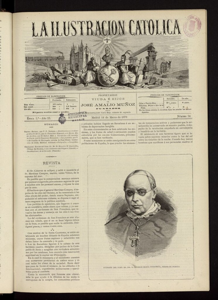 Miniatura de La Ilustración Católica del 14 de marzo de 1879