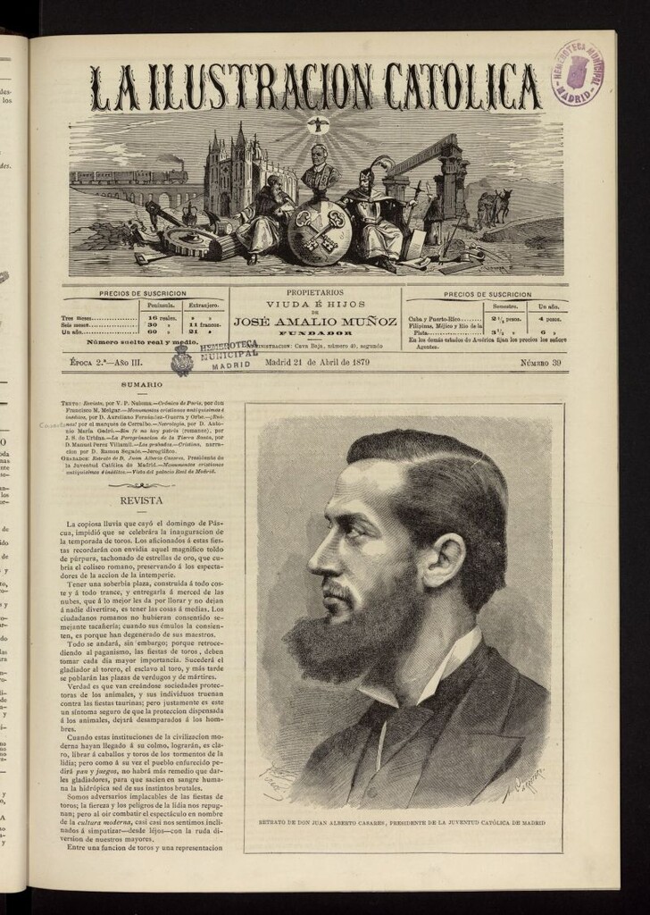 Miniatura de La Ilustración Católica del 21 de abril de 1879