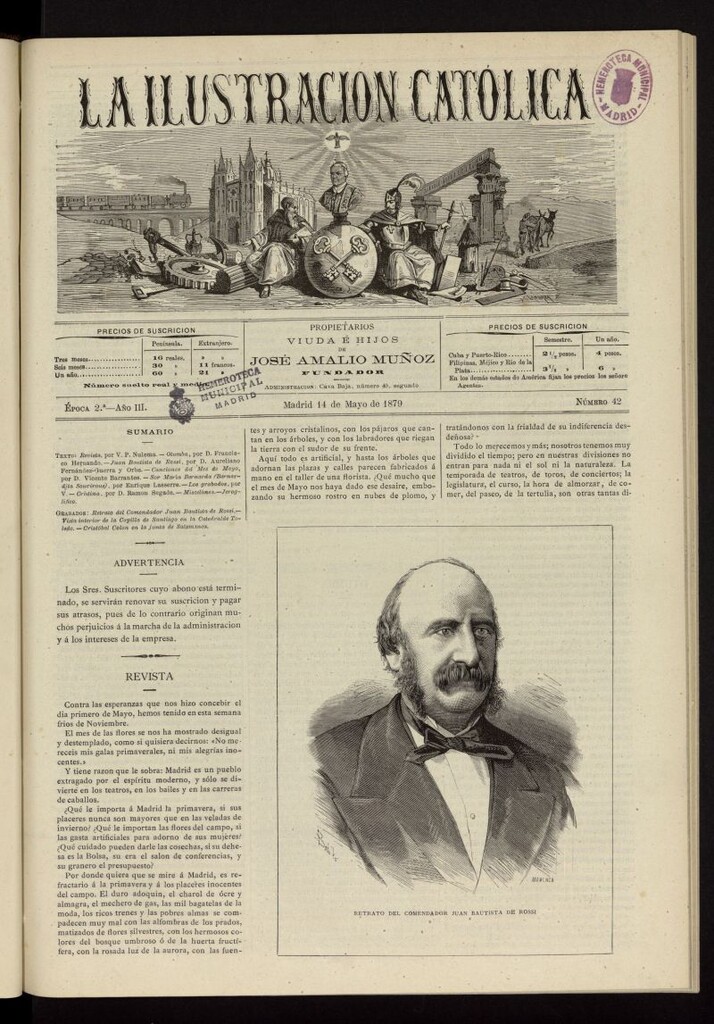 Miniatura de La Ilustración Católica del 14 de mayo de 1879