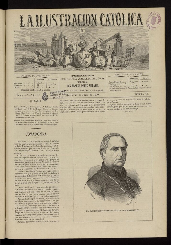 Miniatura de La Ilustración Católica del 21 de junio de 1879