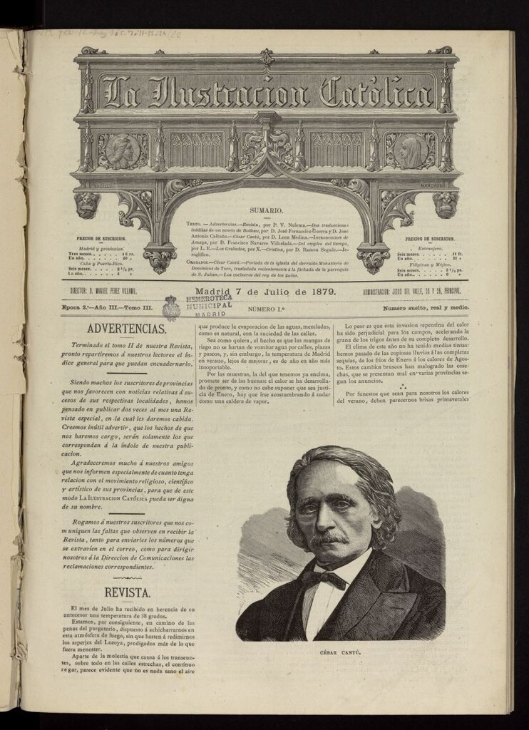 Miniatura de La Ilustración Católica del 7 de julio de 1879
