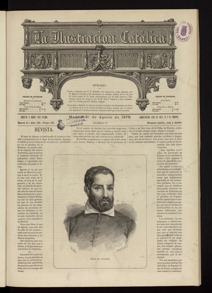 Miniatura de La Ilustración Católica del 21 de agosto de 1879