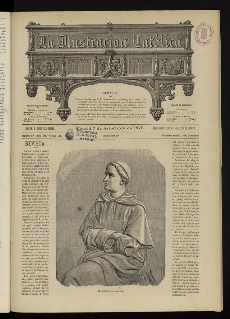 Miniatura de La Ilustración Católica del 7 de septiembre de 1879