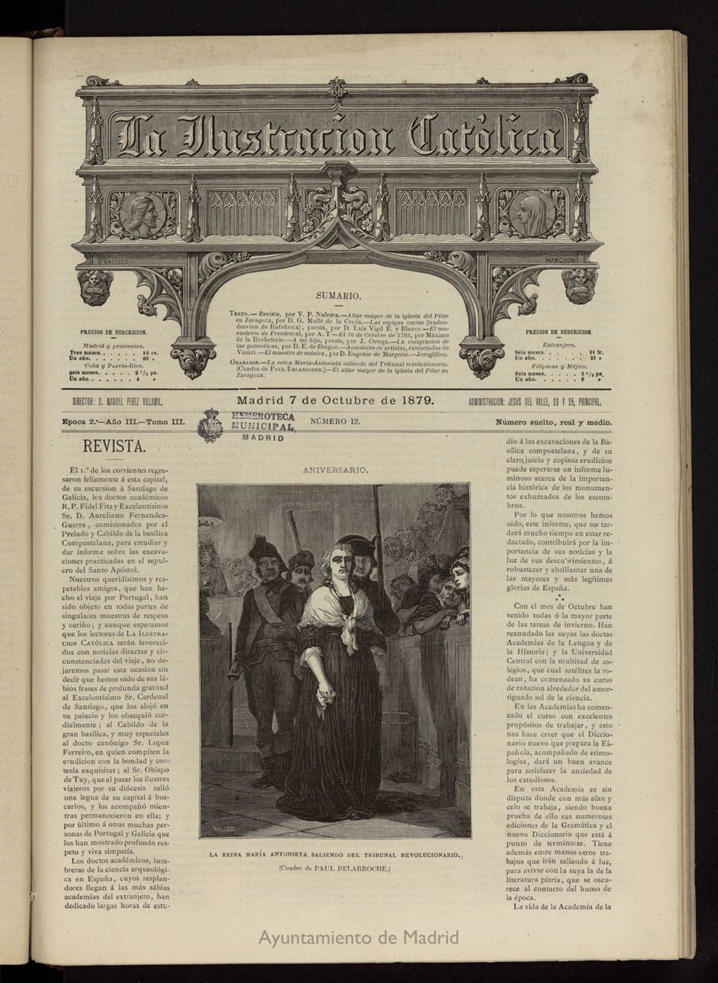 Miniatura de La Ilustración Católica del 7 de octubre de 1879