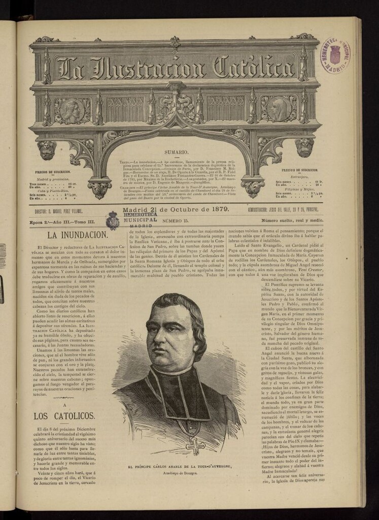 Miniatura de La Ilustración Católica del 21 de octubre de 1879