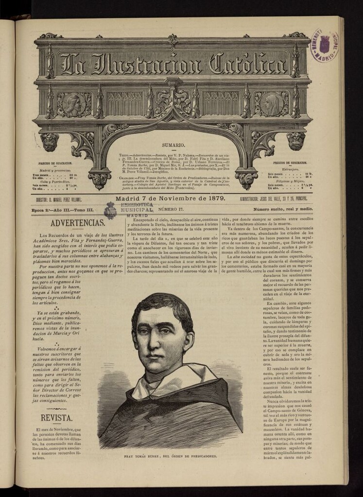 Miniatura de La Ilustración Católica del 7 de noviembre de 1879