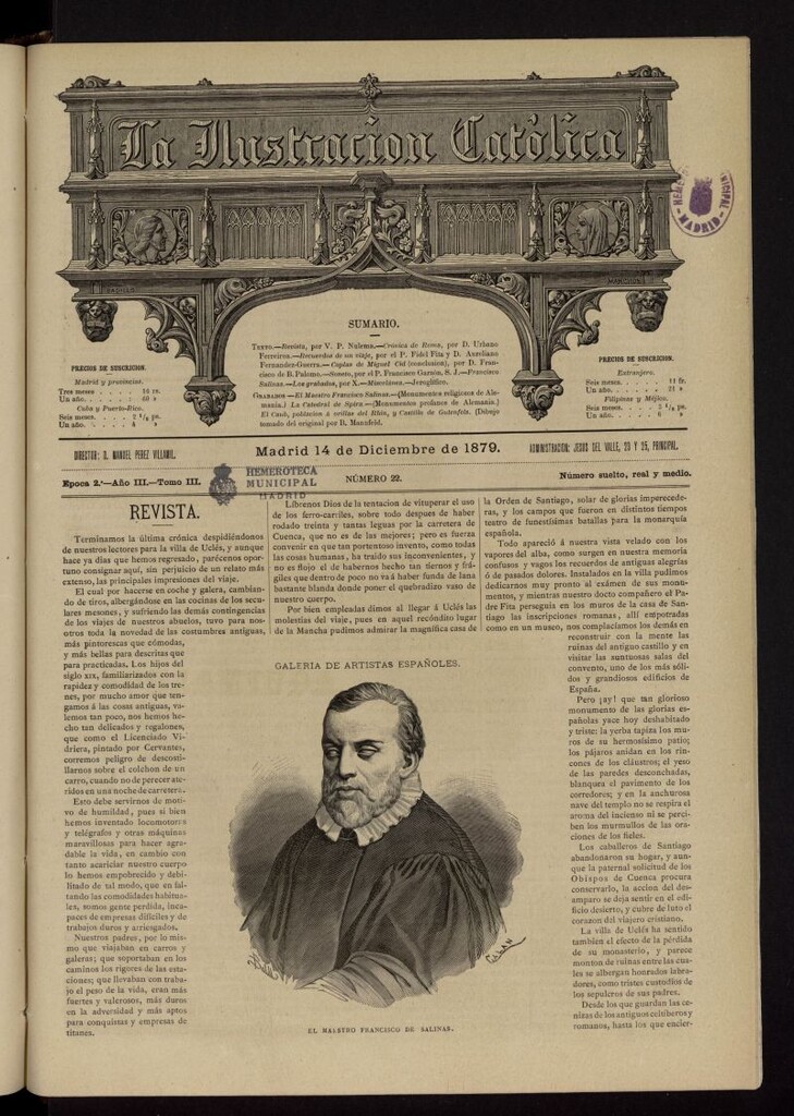 Miniatura de La Ilustración Católica del 14 de diciembre de 1879