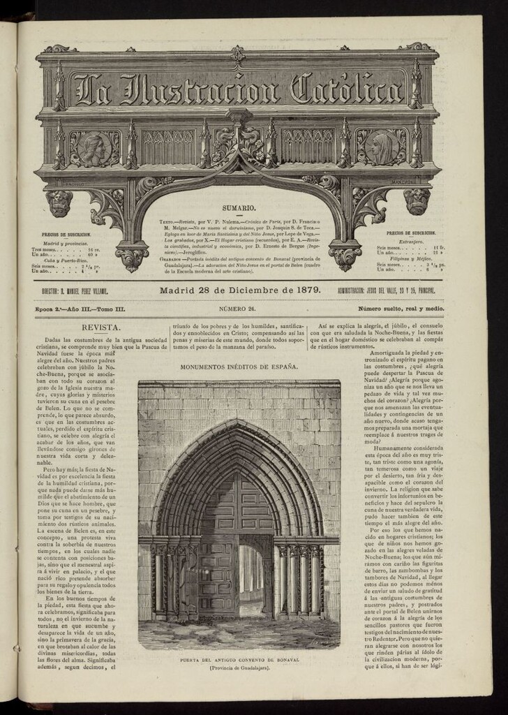 Miniatura de La Ilustración Católica del 28 de diciembre de 1879
