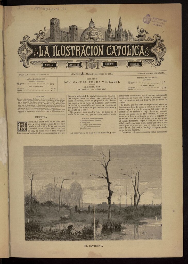 Miniatura de La Ilustración Católica del 5 de enero de 1884
