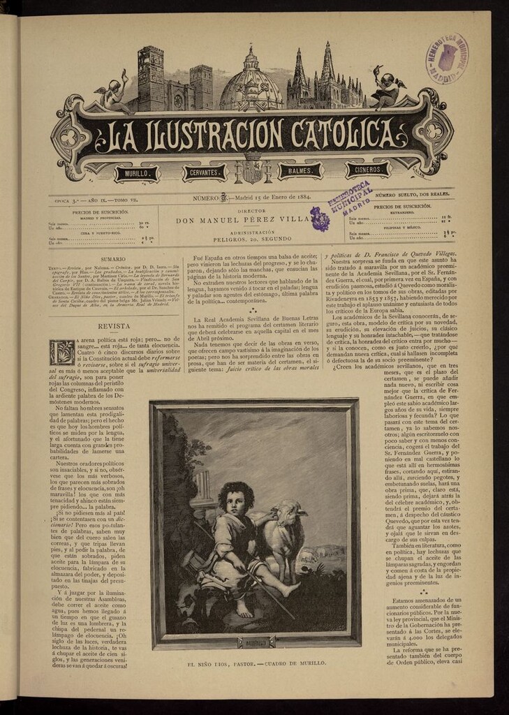 Miniatura de La Ilustración Católica del 15 de enero de 1884