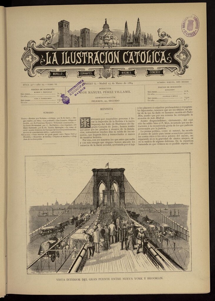 Miniatura de La Ilustración Católica del 15 de marzo de 1884