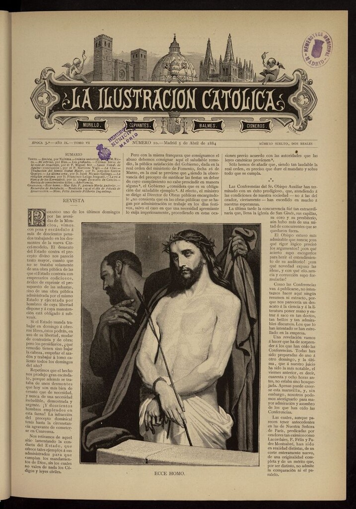 Miniatura de La Ilustración Católica del 5 de abril de 1884