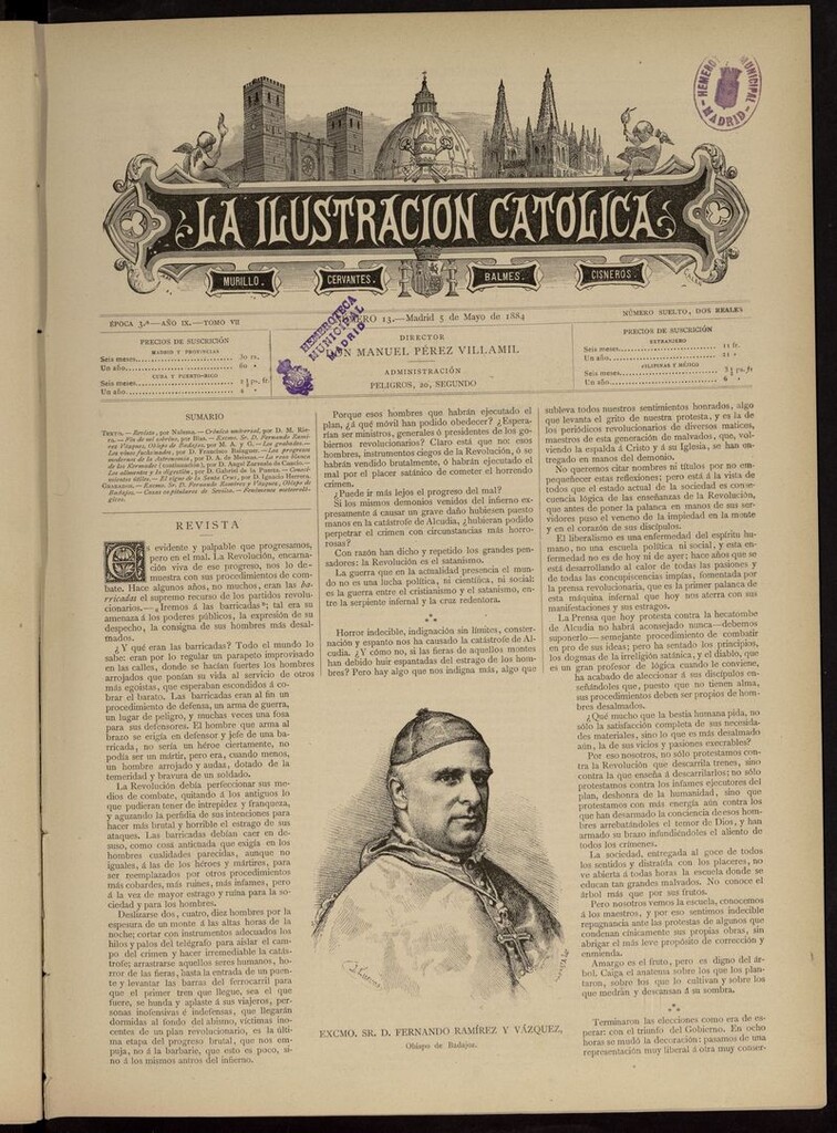 Miniatura de La Ilustración Católica del 5 de mayo de 1884