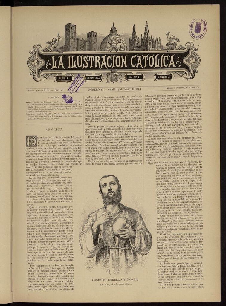 Miniatura de La Ilustración Católica del 15 de mayo de 1884