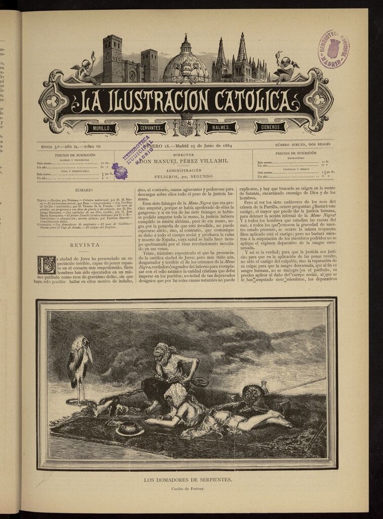 Miniatura de La Ilustración Católica del 25 de junio de 1884