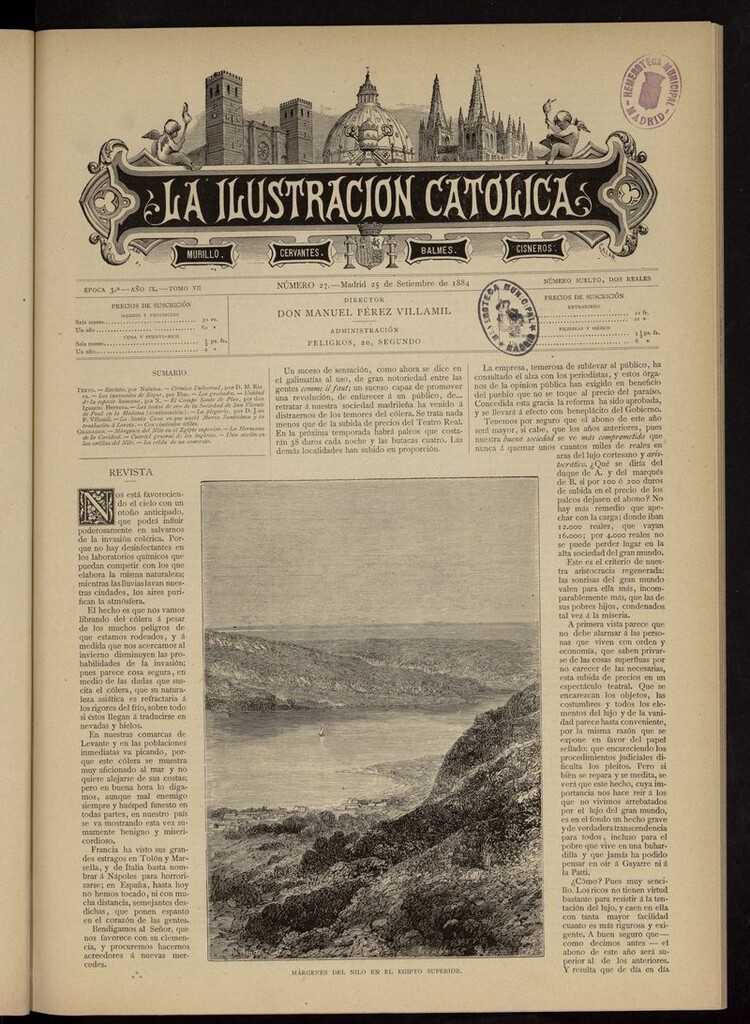 Miniatura de La Ilustración Católica del 25 de septiembre de 1884