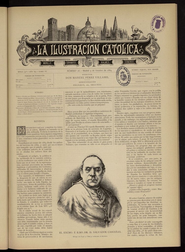Miniatura de La Ilustración Católica del 5 de octubre de 1884