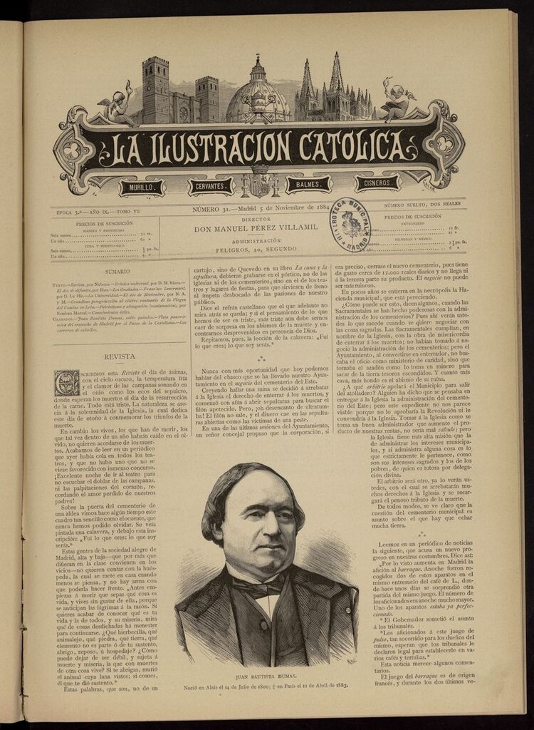 Miniatura de La Ilustración Católica del 5 de noviembre de 1884