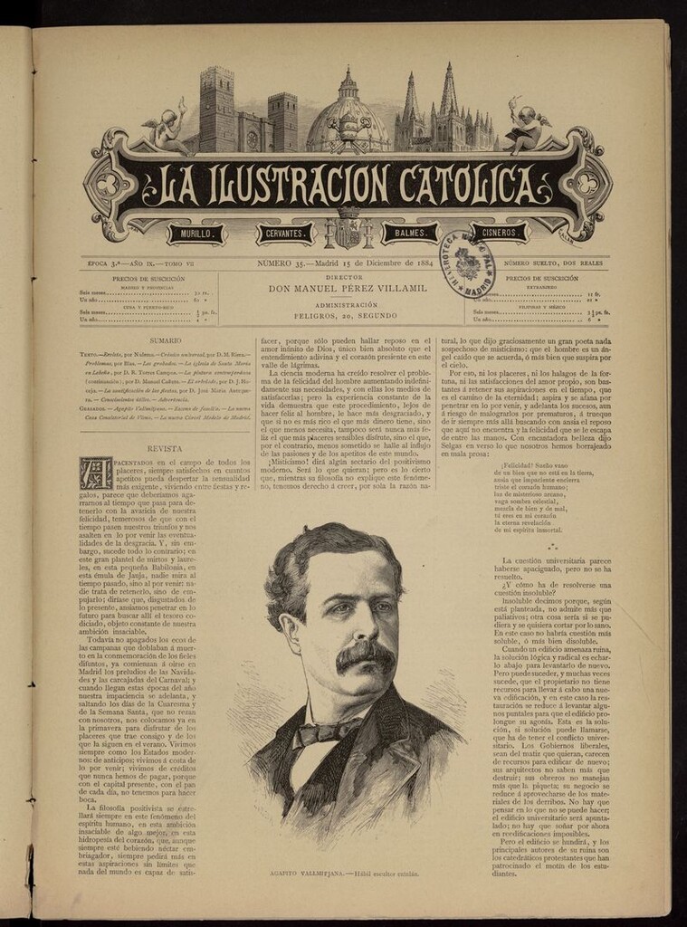 Miniatura de La Ilustración Católica del 15 de diciembre de 1884