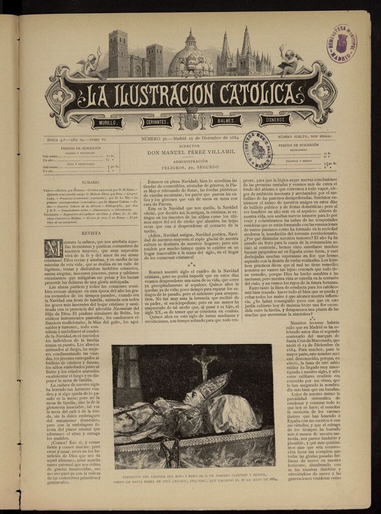 Miniatura de La Ilustración Católica del 25 de diciembre de 1884
