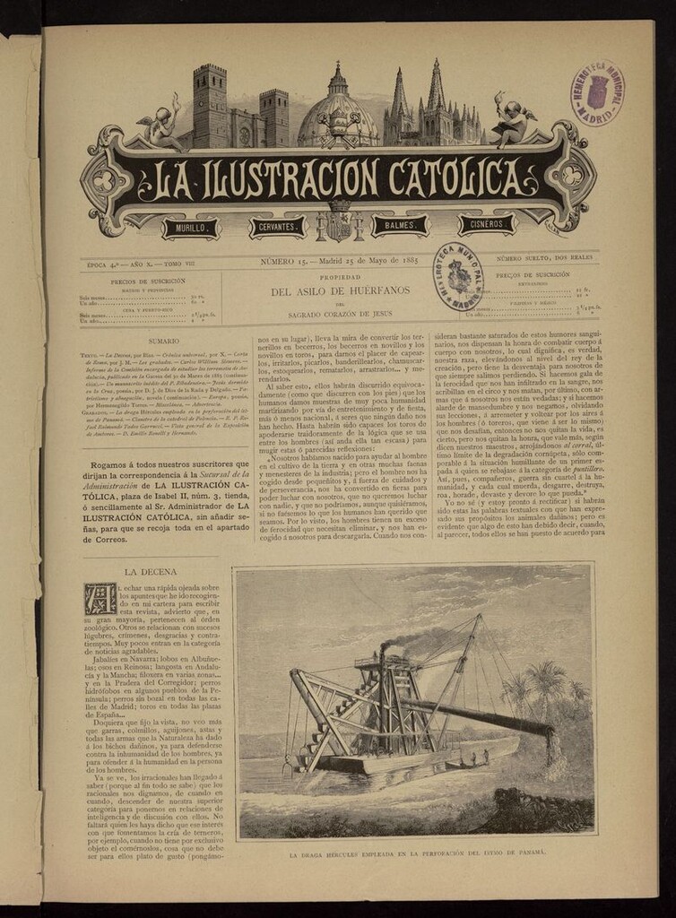 Miniatura de La Ilustración Católica del 25 de mayo de 1885