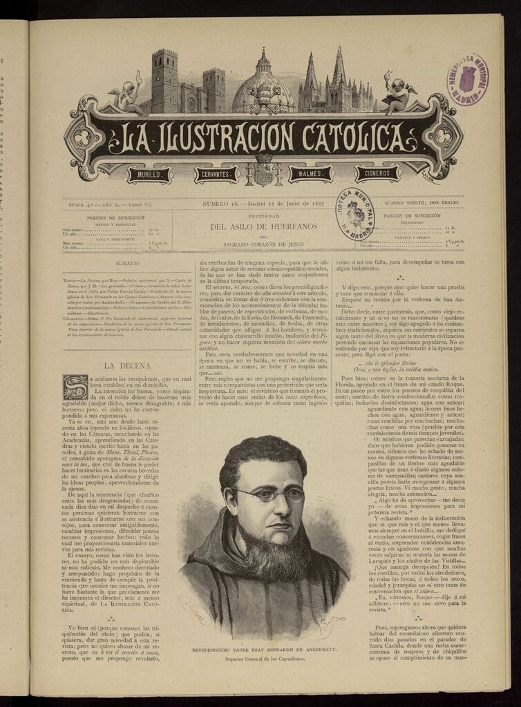 Miniatura de La Ilustración Católica del 25 de junio de 1885