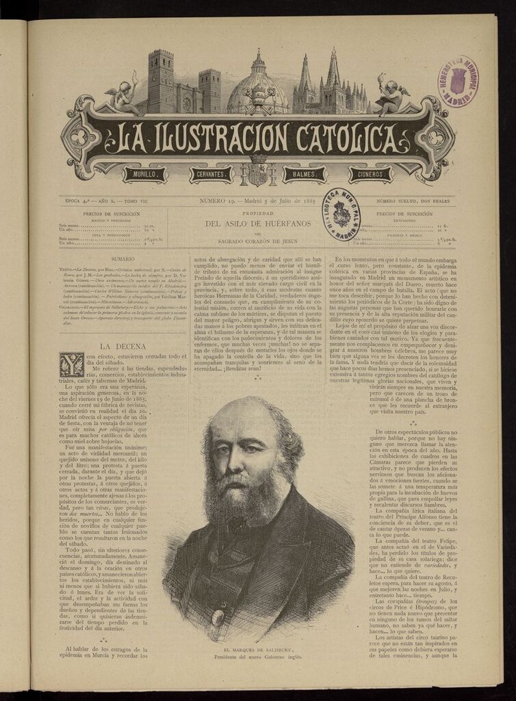 Miniatura de La Ilustración Católica del 5 de julio de 1885