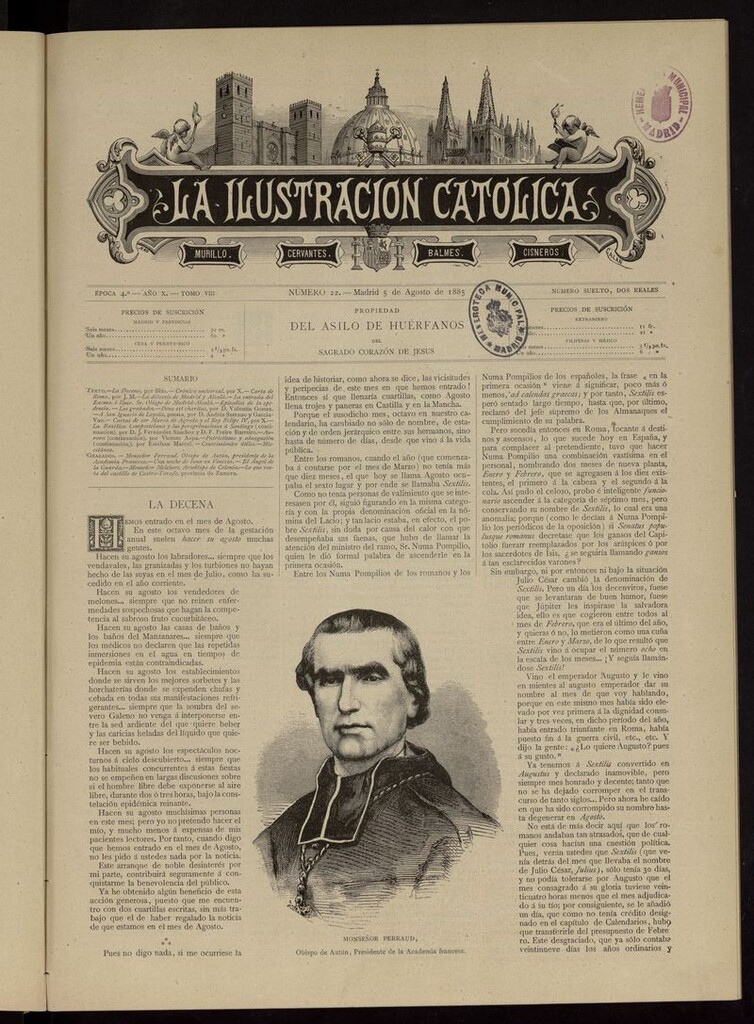 Miniatura de La Ilustración Católica del 5 de agosto de 1885