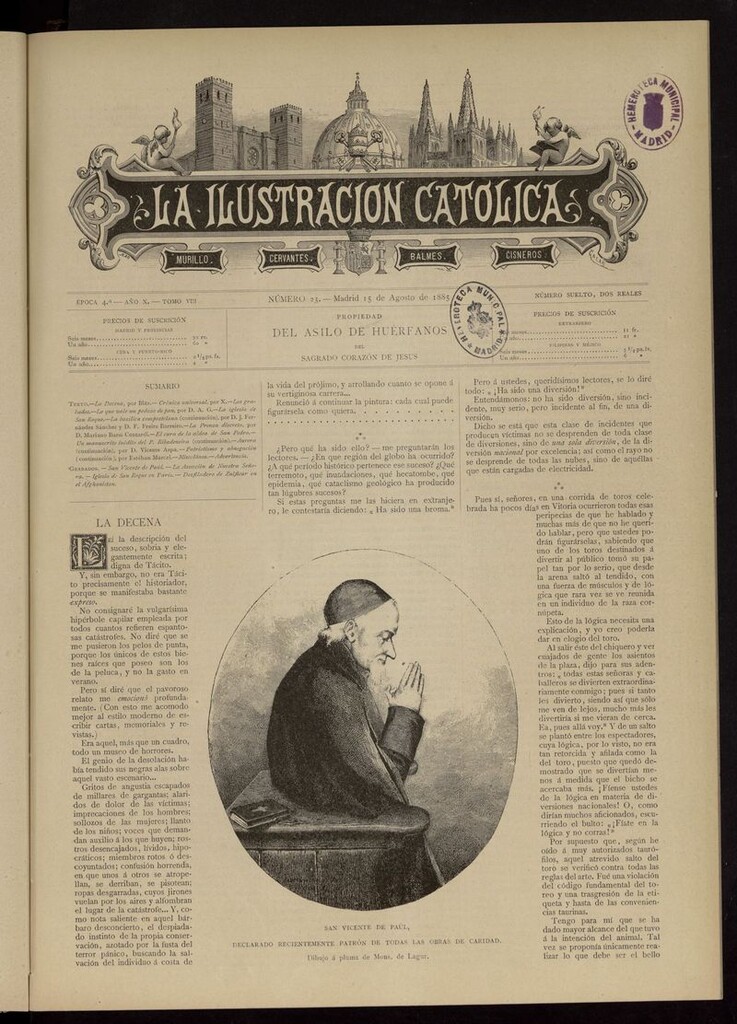 Miniatura de La Ilustración Católica del 15 de agosto de 1885
