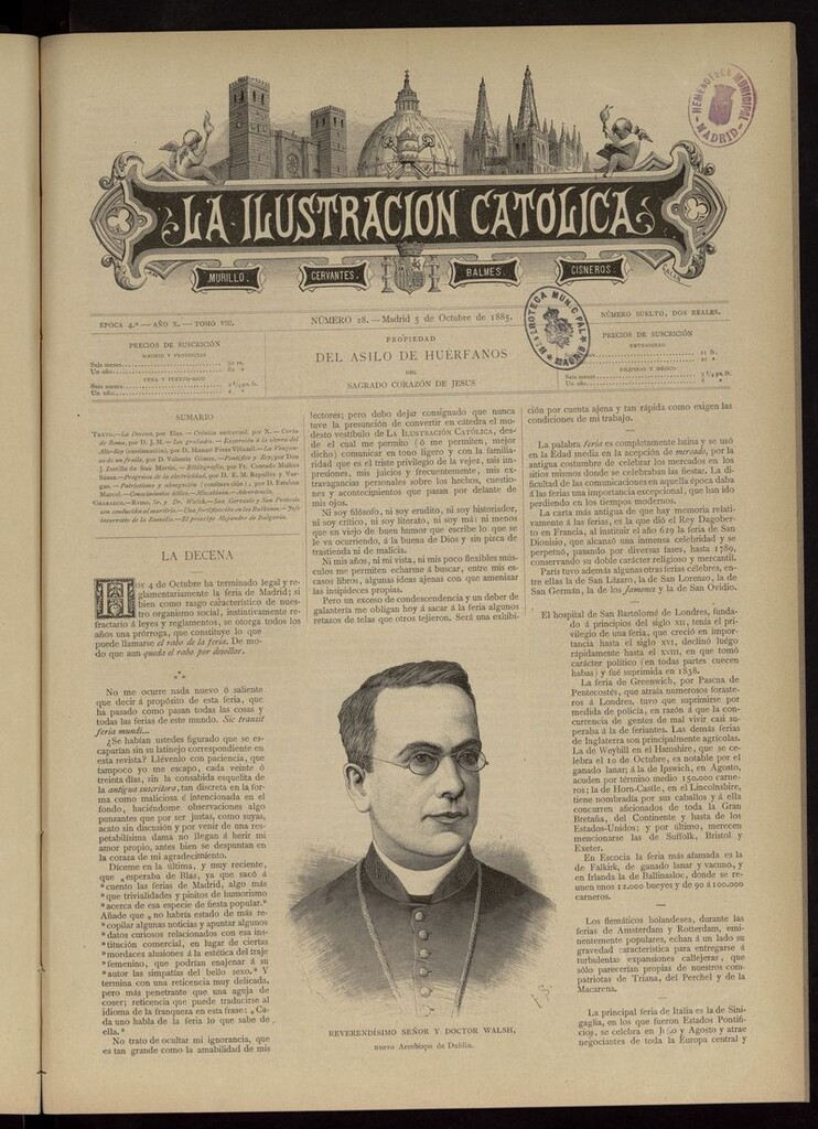 Miniatura de La Ilustración Católica del 5 de octubre de 1885