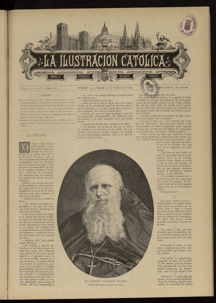 Miniatura de La Ilustración Católica del 15 de octubre de 1885