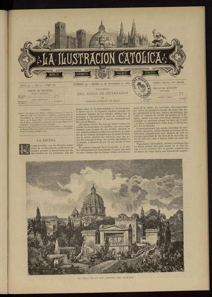 Miniatura de La Ilustración Católica del 15 de noviembre de 1885