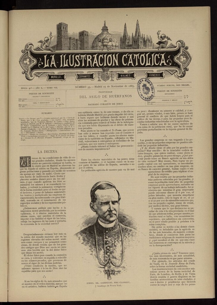 Miniatura de La Ilustración Católica del 25 de noviembre de 1885