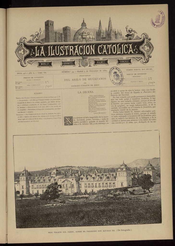 Miniatura de La Ilustración Católica del 5 de diciembre de 1885