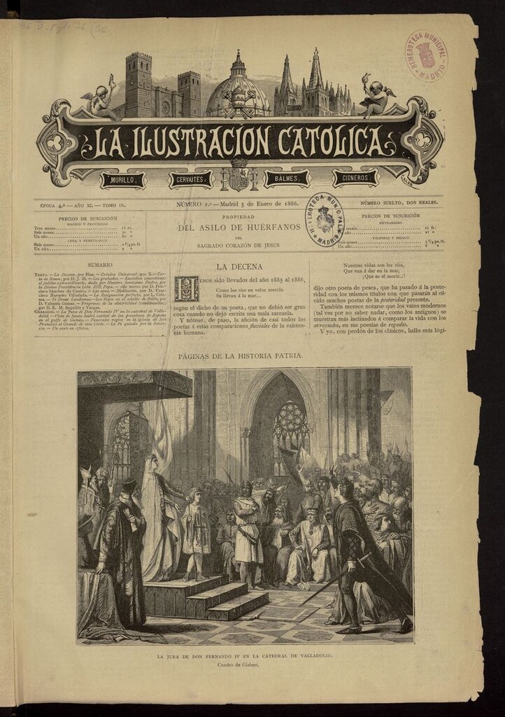 Miniatura de La Ilustración Católica del 5 de enero de 1886