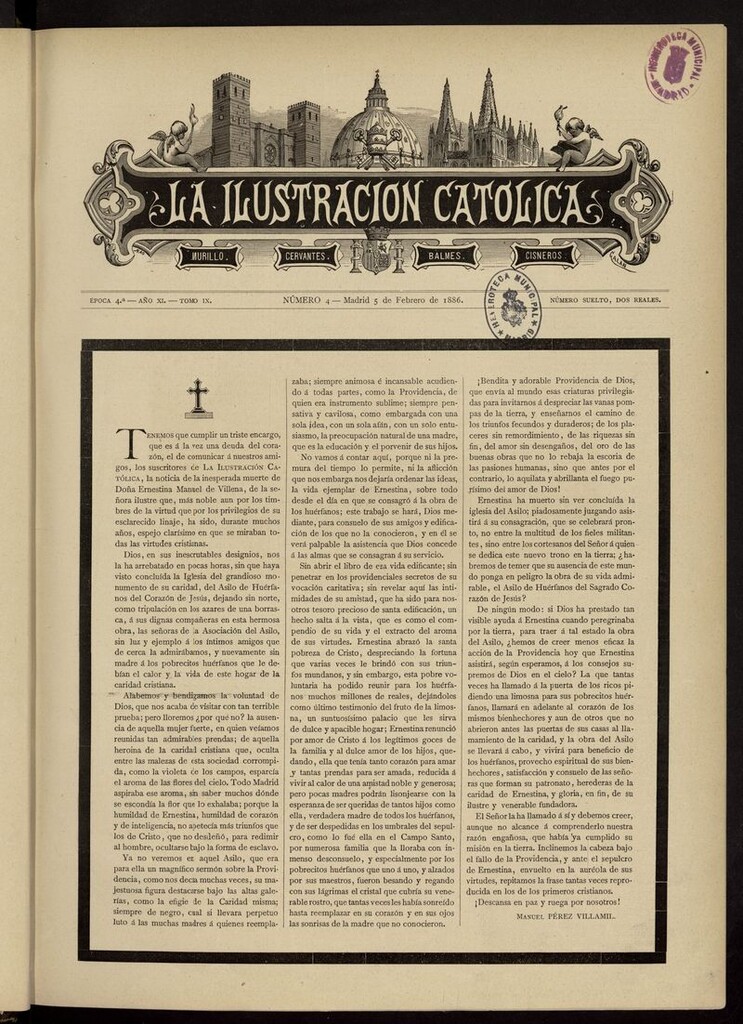 Miniatura de La Ilustración Católica del 5 de febrero de 1886