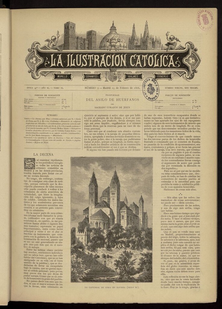 Miniatura de La Ilustración Católica del 15 de febrero de 1886