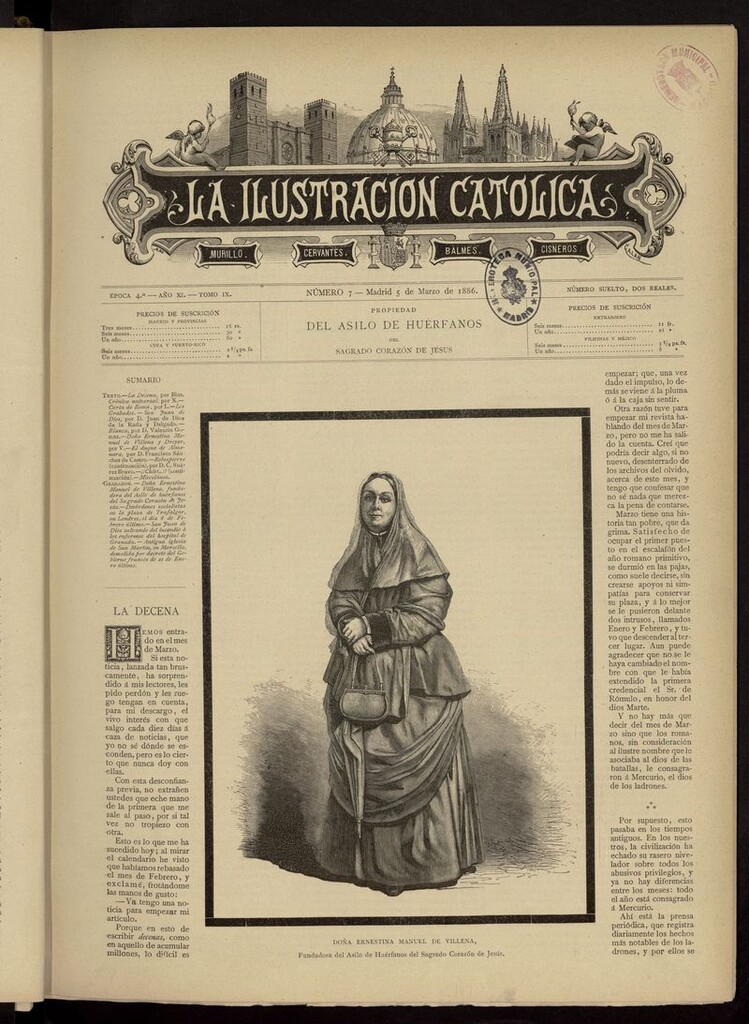 Miniatura de La Ilustración Católica del 5 de marzo de 1886