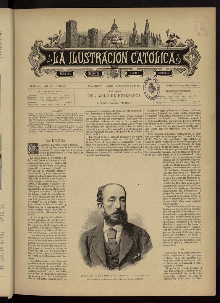 Miniatura de La Ilustración Católica del 15 de marzo de 1886