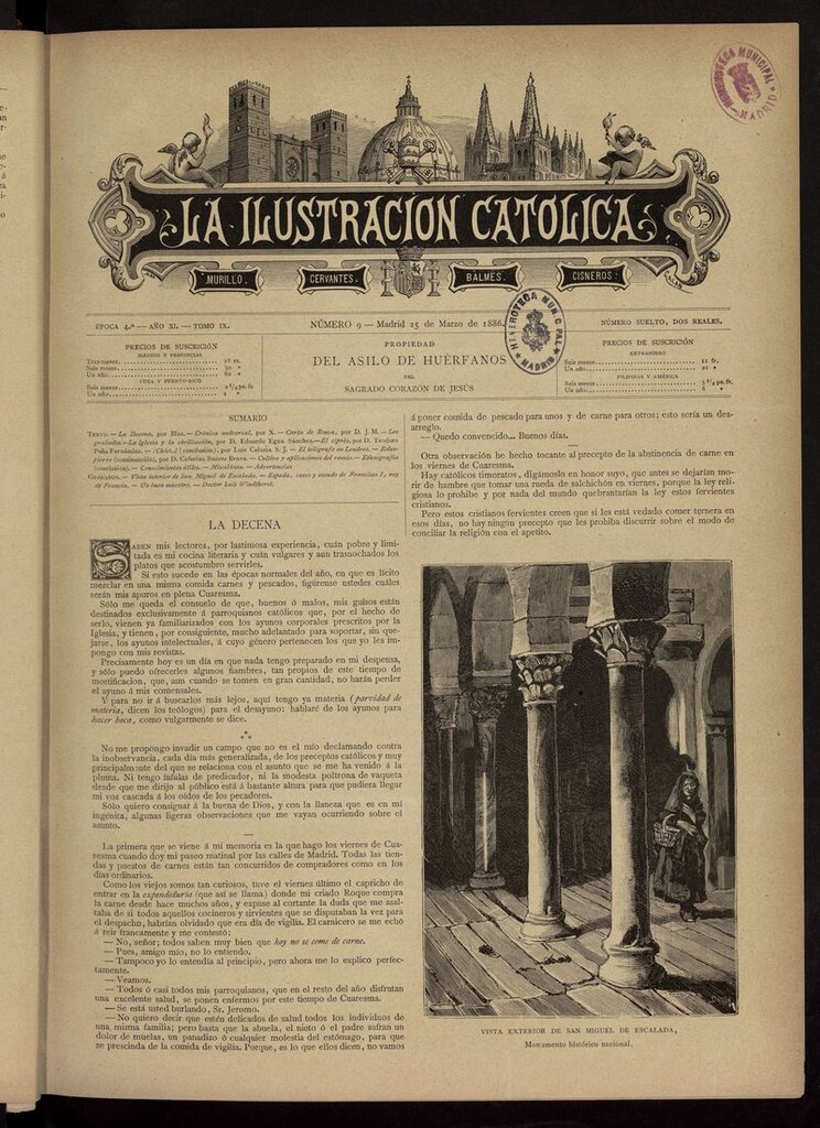Miniatura de La Ilustración Católica del 25 de marzo de 1886