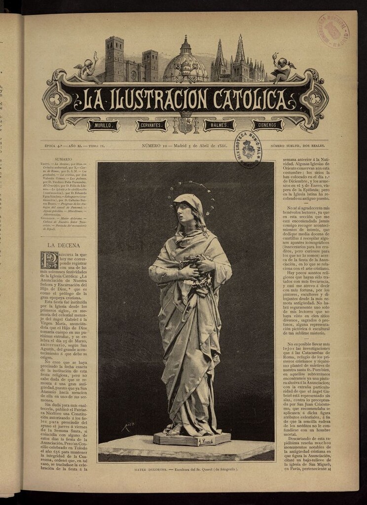 Miniatura de La Ilustración Católica del 5 de abril de 1886