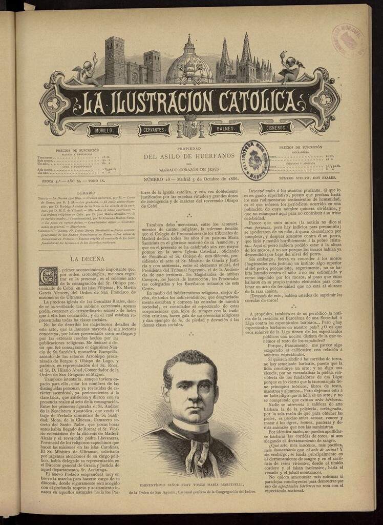 Miniatura de La Ilustración Católica del 5 de octubre de 1886