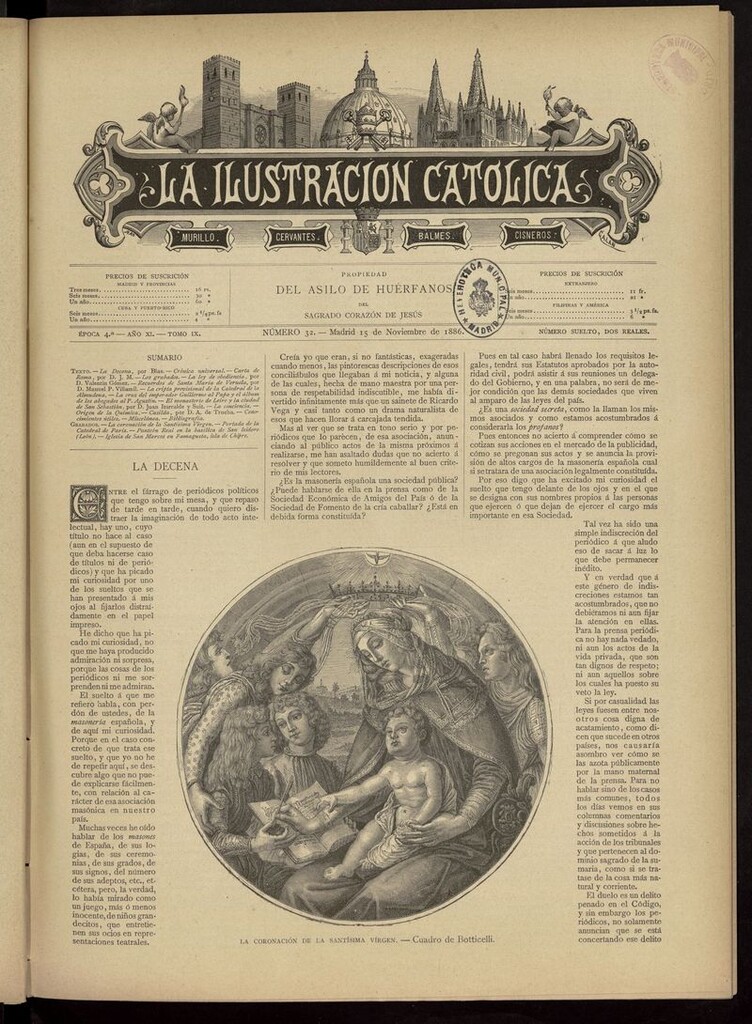 Miniatura de La Ilustración Católica del 15 de noviembre de 1886