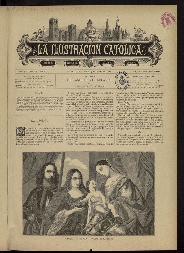 Miniatura de La Ilustración Católica del 5 de enero de 1887