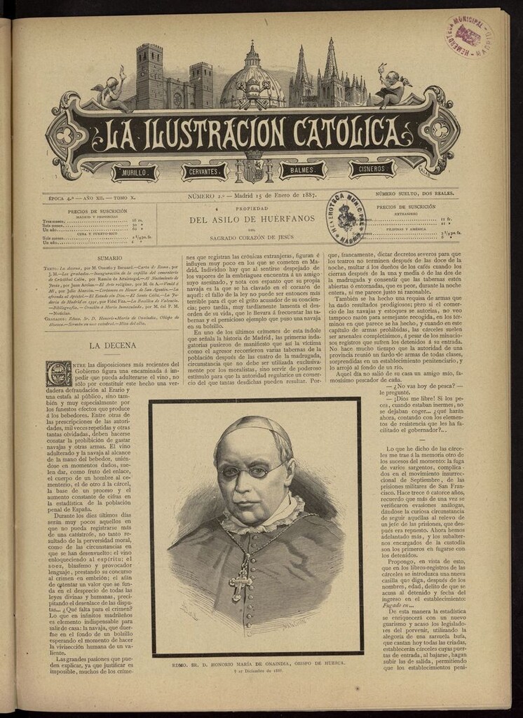 Miniatura de La Ilustración Católica del 15 de enero de 1887
