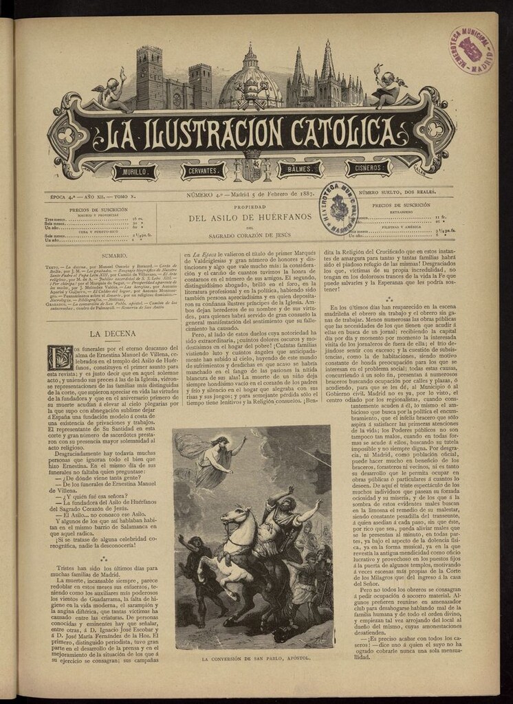 Miniatura de La Ilustración Católica del 5 de febrero de 1887