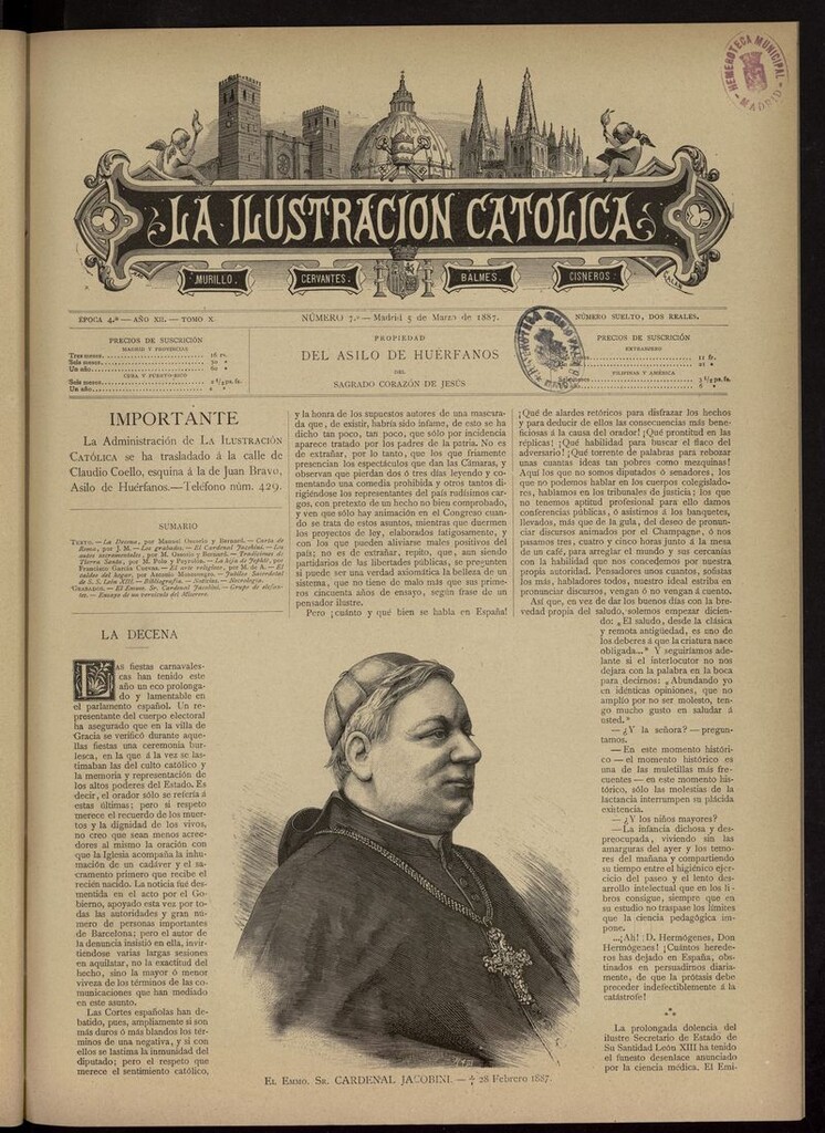 Miniatura de La Ilustración Católica del 5 de marzo de 1887